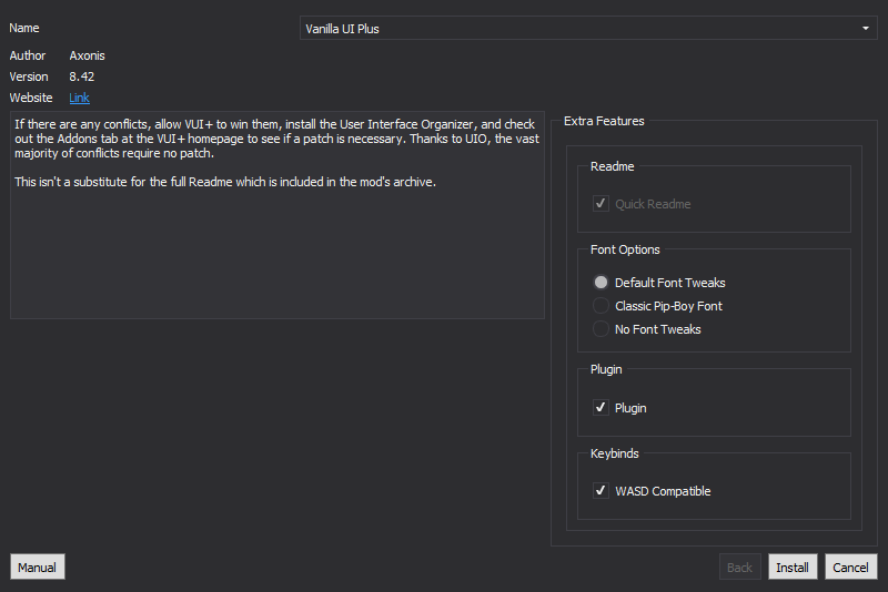Select Default Font Tweaks, Plugin, and WASD Compatible